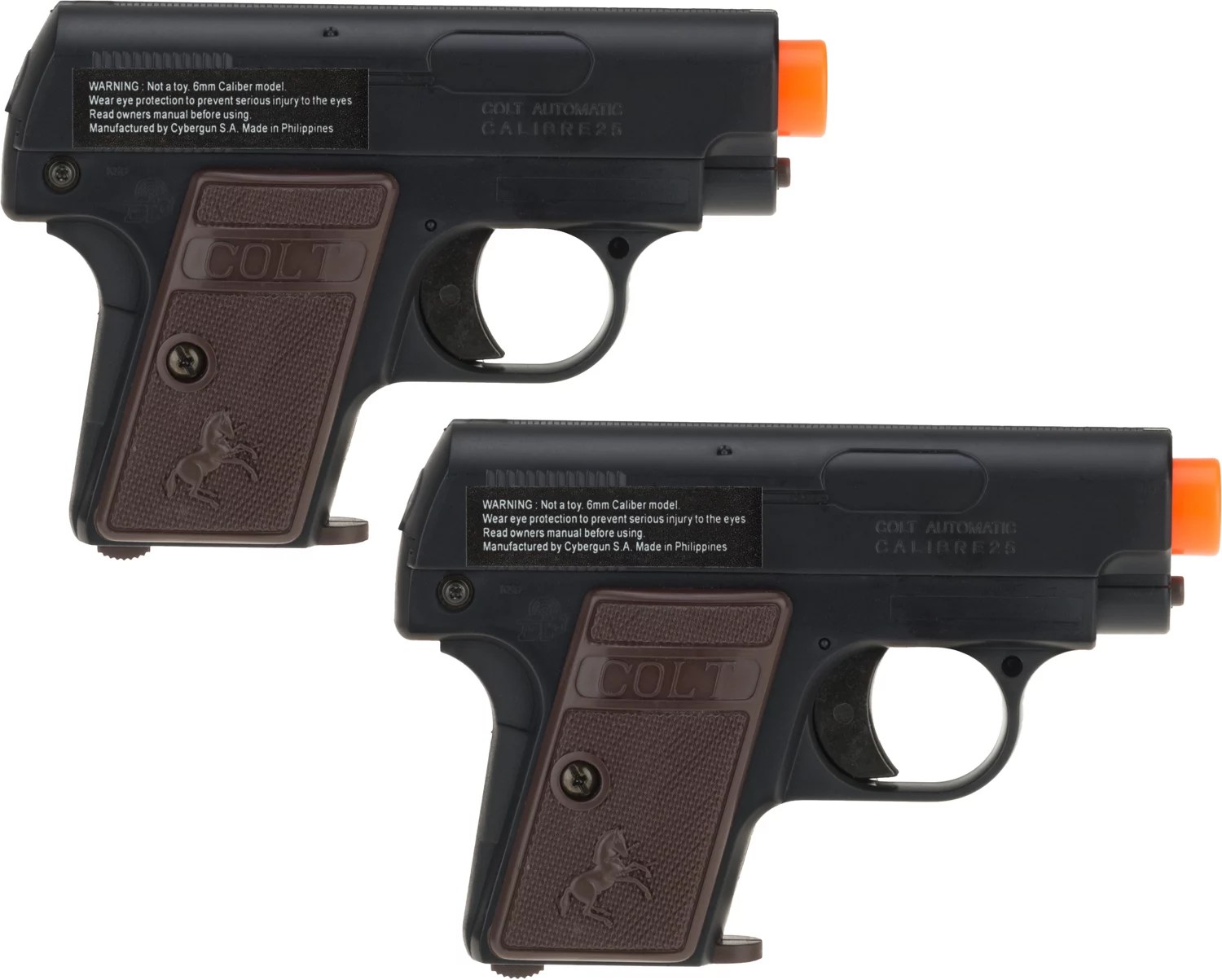 Soft Air USA Colt 25 6mm Caliber Spring Airsoft Pistols 2Pack Academy