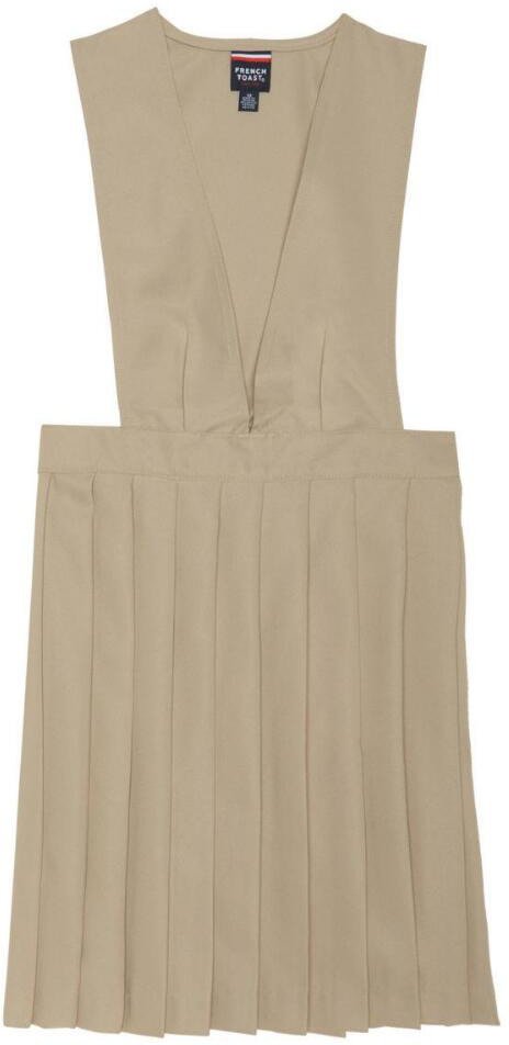 French Toast Girls' Vneck Pleated Jumper Academy