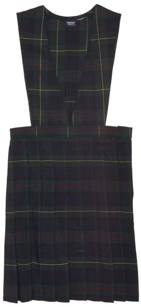 French Toast Toddler Girls' Vneck Pleated Plaid Jumper Academy