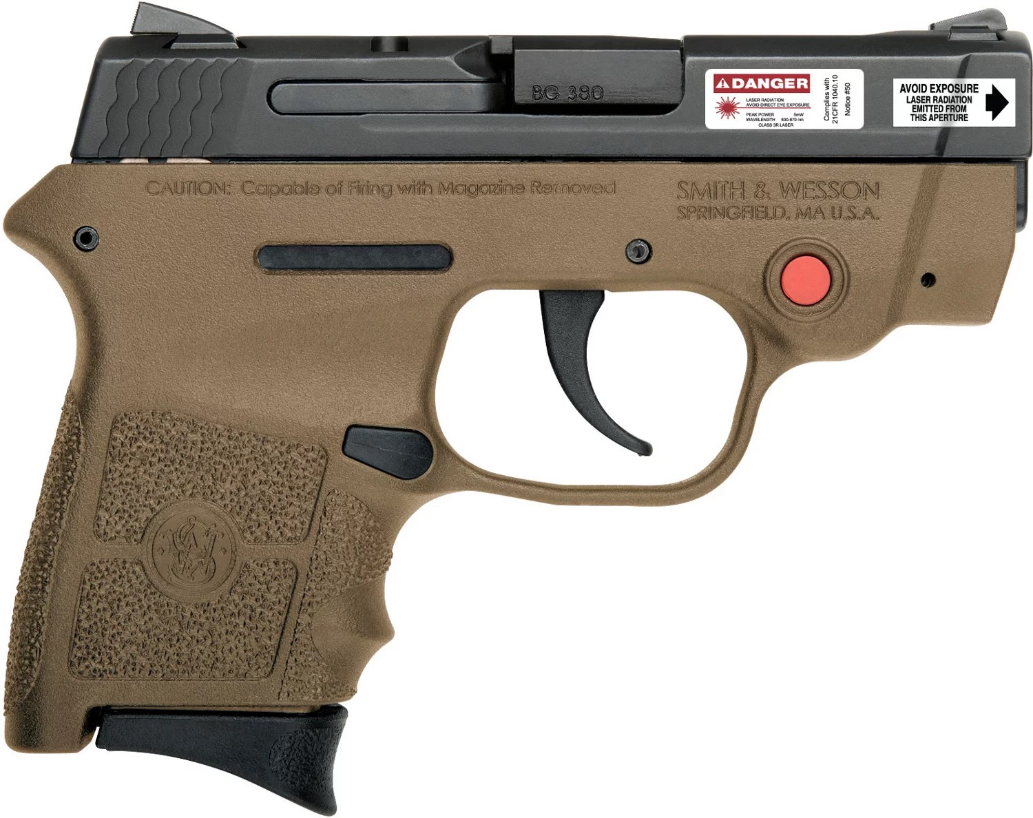 Smith & Wesson M&P Bodyguard FDE Crimson Trace RED Laser 380 ACP Sub