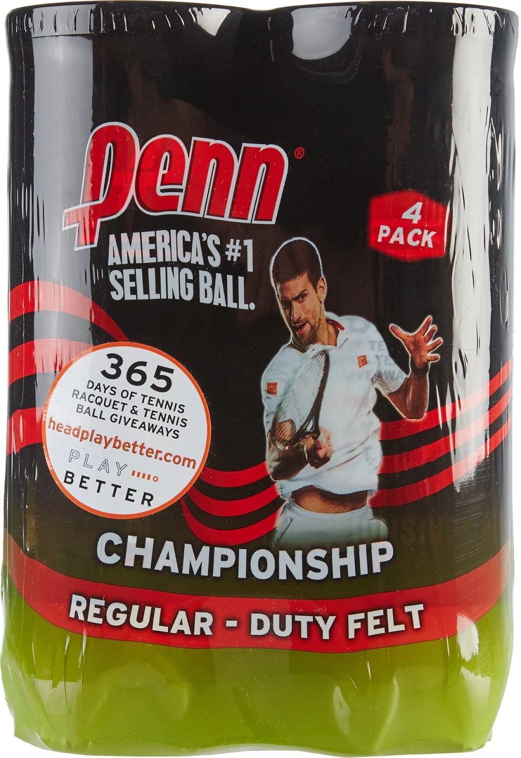 PENN Champ RD Tennis Balls 4Pack Academy