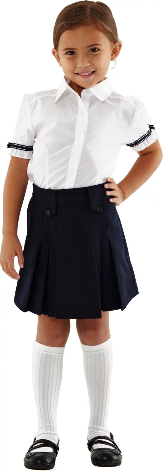 French Toast Girls' Front Pleated Skirt with Tabs Academy