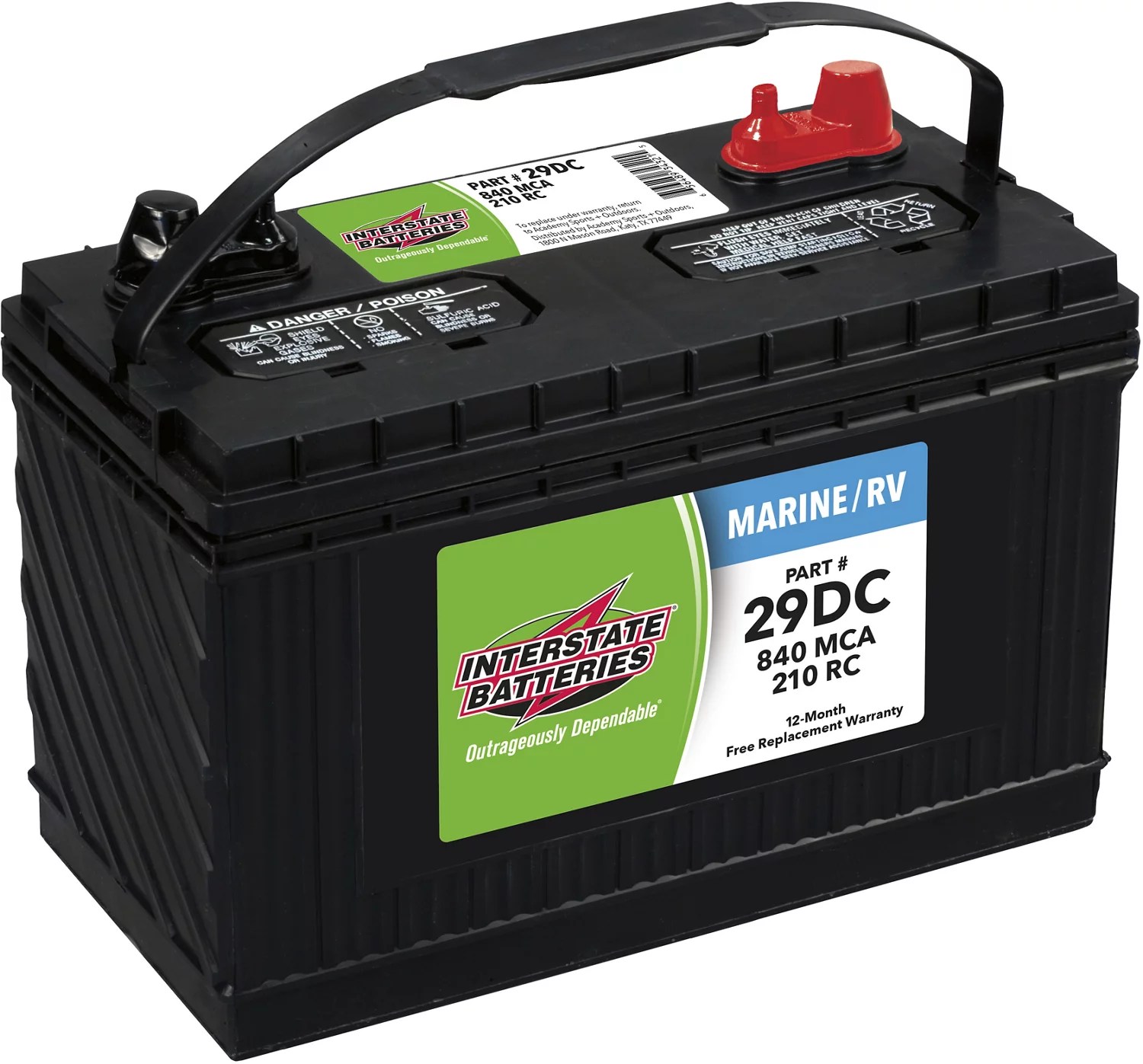 Interstate Batteries Deep Cycle Group 29/840 Marine Cranking Amp