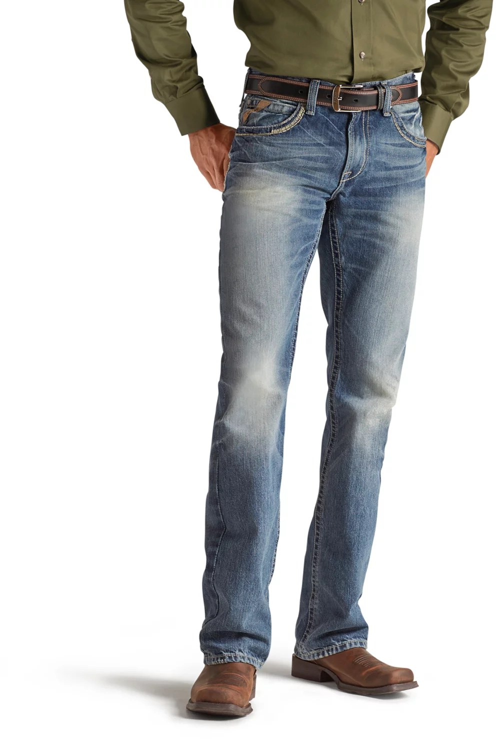 Ariat Men's M5 Slim Gambler Stackable Straight Leg Jeans Academy