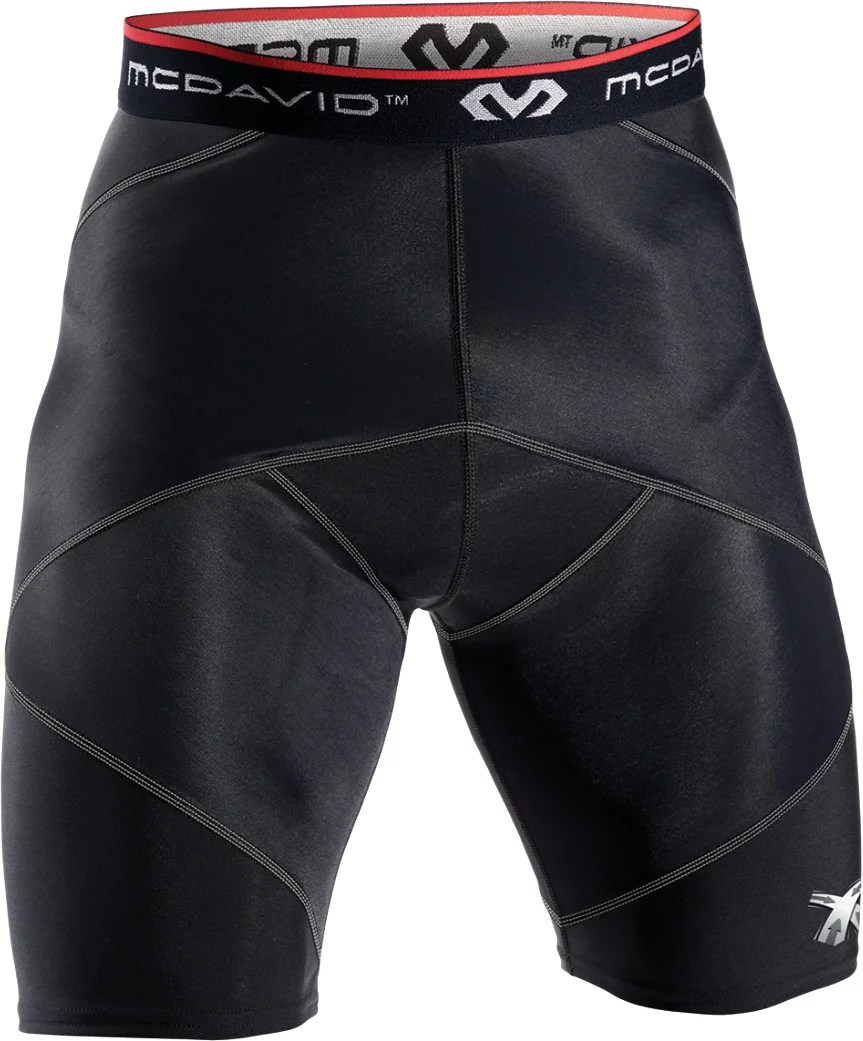 McDavid Men's Cross Compression Shorts with Hip Spica Academy