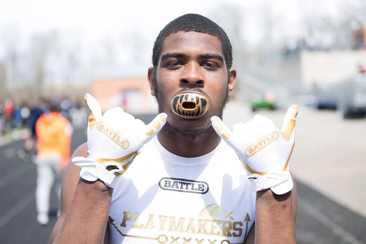 Battle Youth UltraStick Receiver Football Gloves Academy