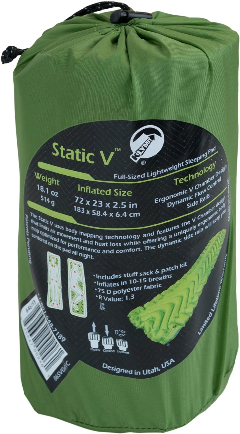 Klymit Static V Inflatable Sleeping Pad Academy