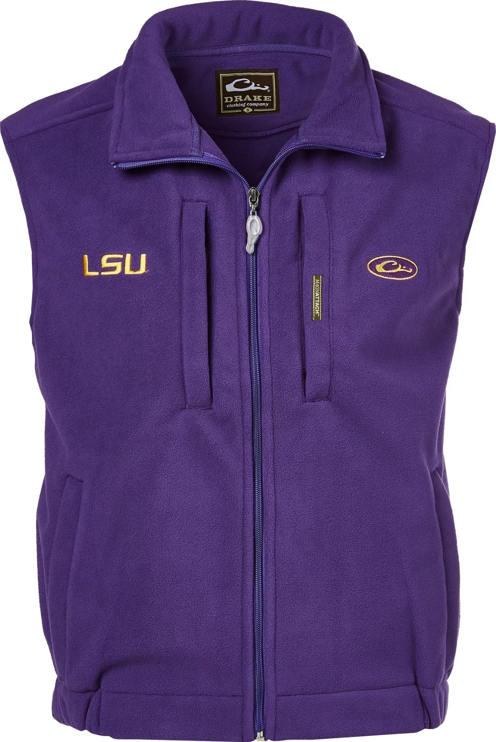 Drake Waterfowl Men's Louisiana State University Windproof Layering Vest Academy