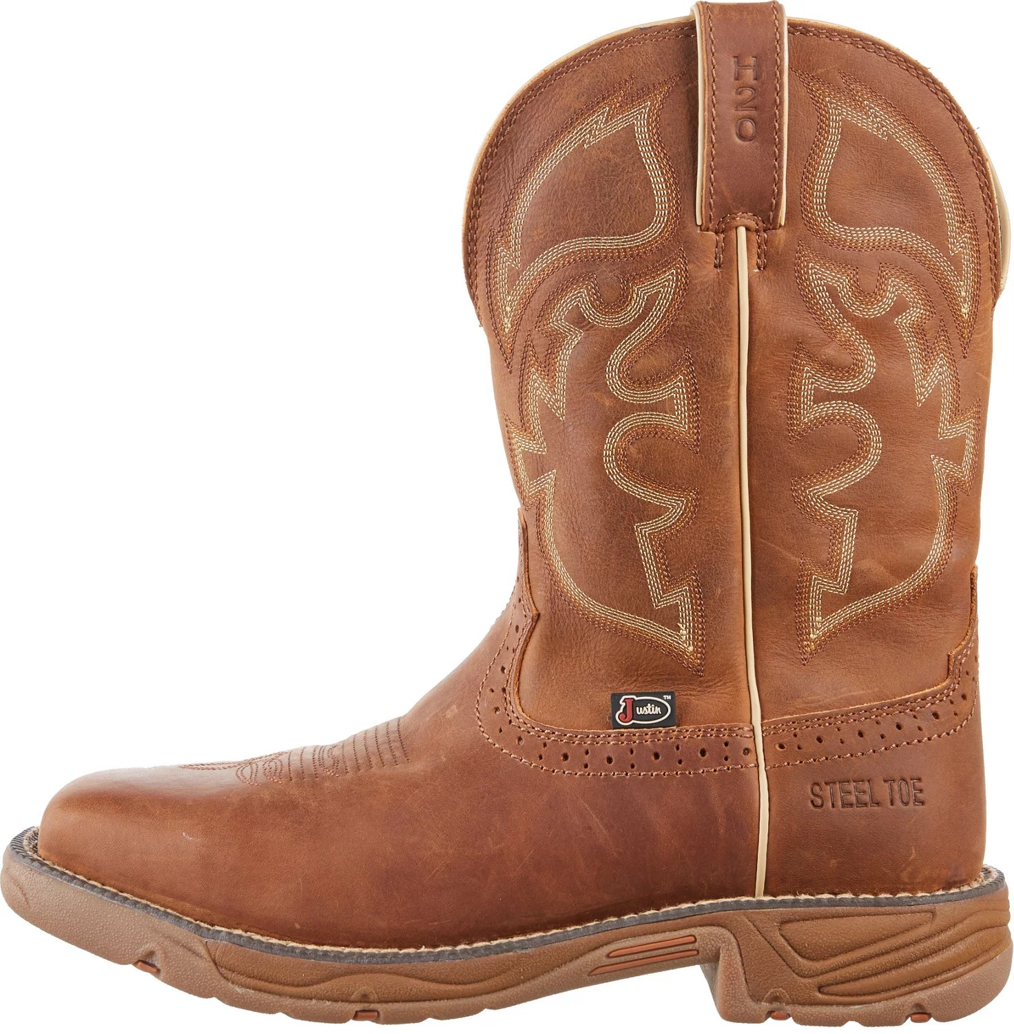 Justin Men's Stampede Rush EH Steel Toe Wellington Work Boots Academy