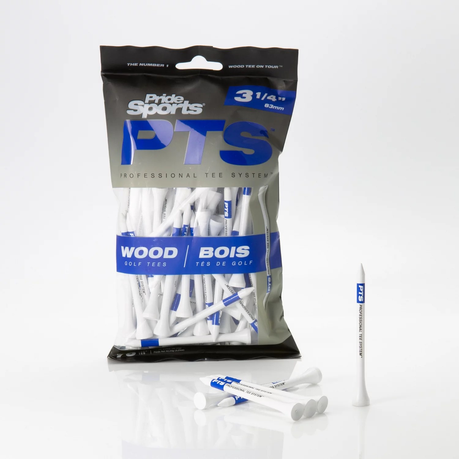 Pride ProLength 31/4 in Golf Tees 75Pack Academy