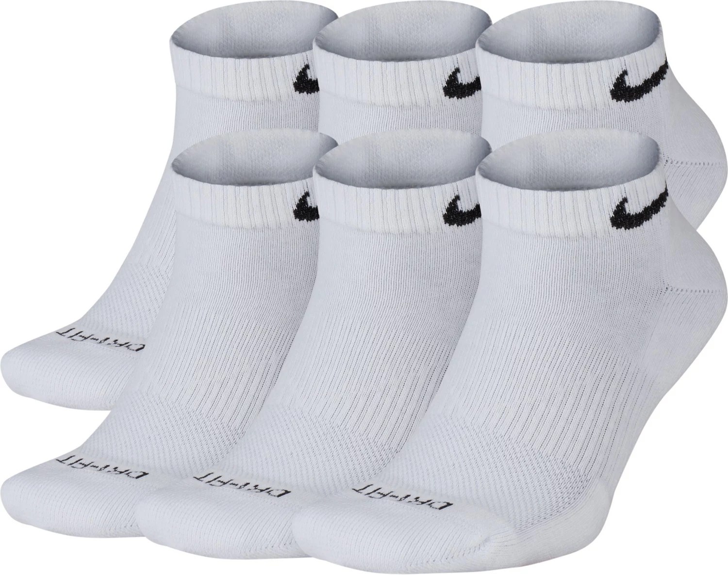 Nike Men's Everyday Plus Cushion Training Low Cut Socks 6 Pack Academy