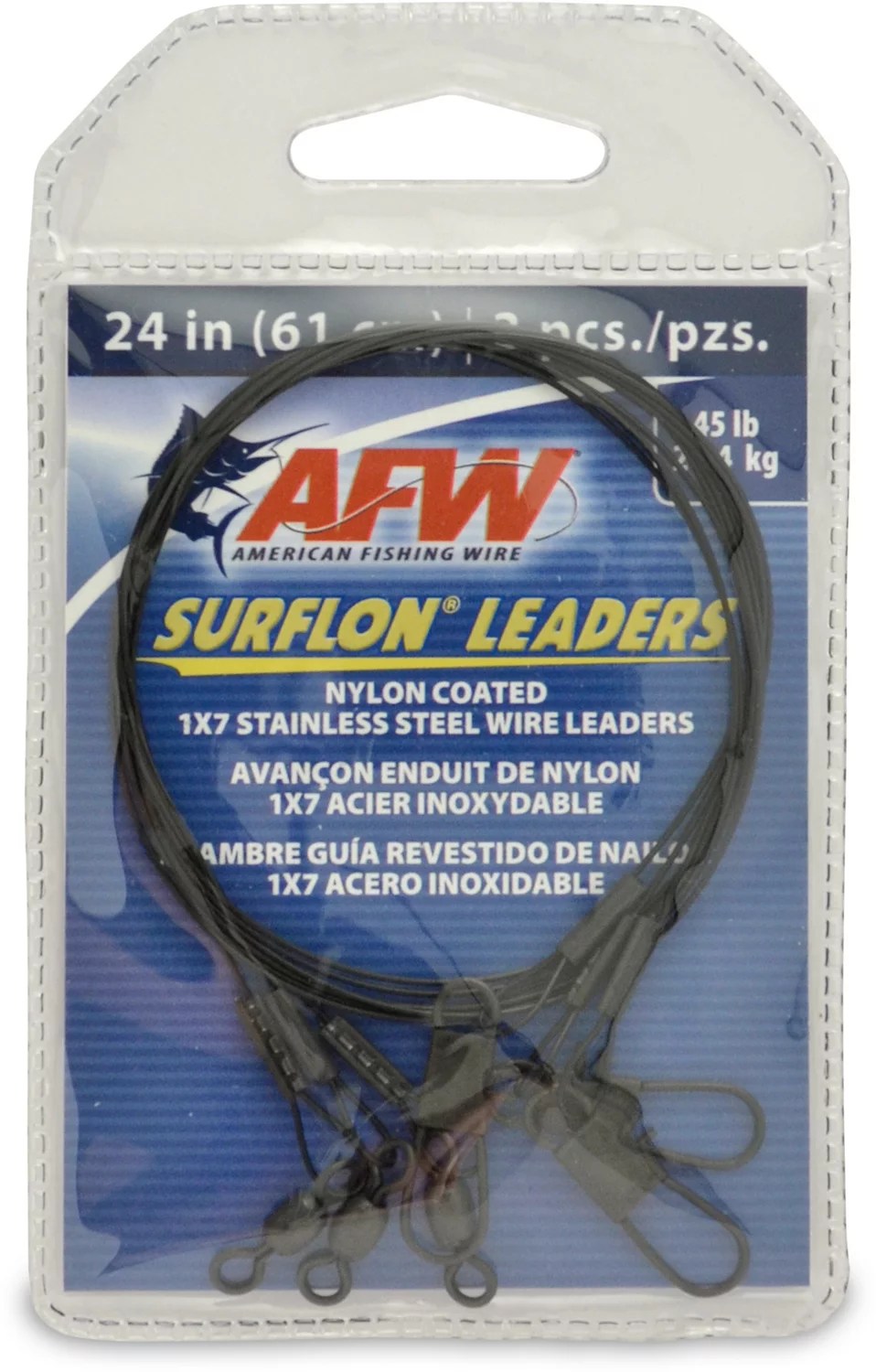 American Fishing Wire Surflon Leader Wires 3Pack Academy