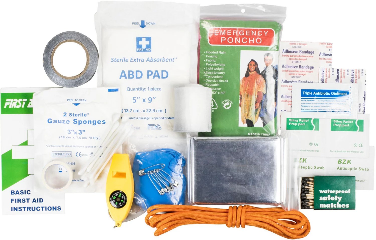 Life Gear Quick Grab 88Piece First Aid Survival Kit Academy