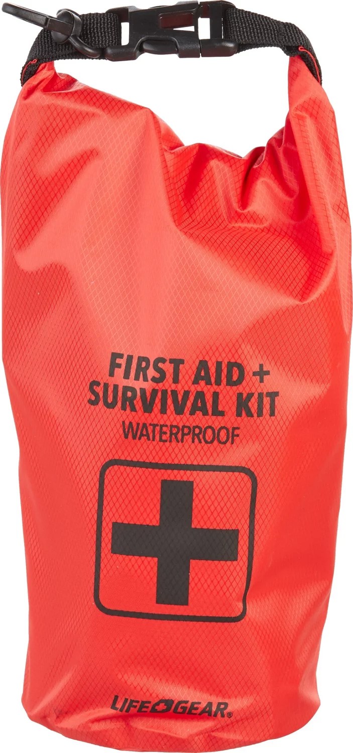 Life Gear 130Piece Dry Bag First Aid and Survival Kit Academy