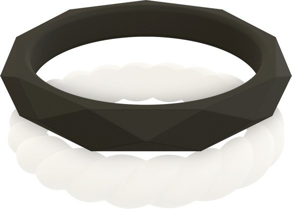 QALO Women's Stackable Silicone Wedding Ring Set Academy