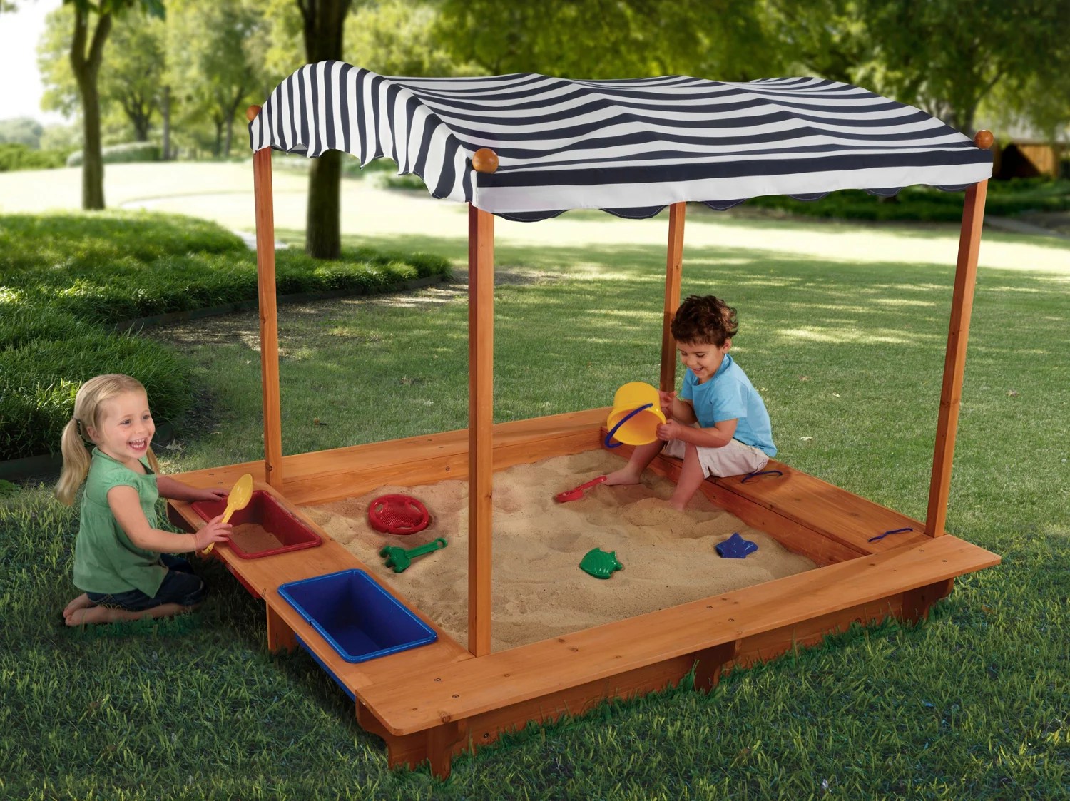 KidKraft Outdoor Sandbox with Canopy Academy