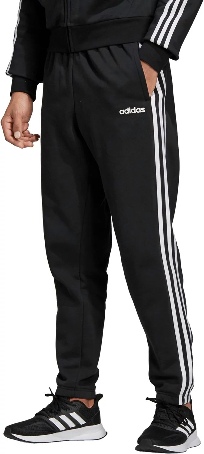 adidas Men's Essential 3Stripes Fleece Tapered Pants Academy
