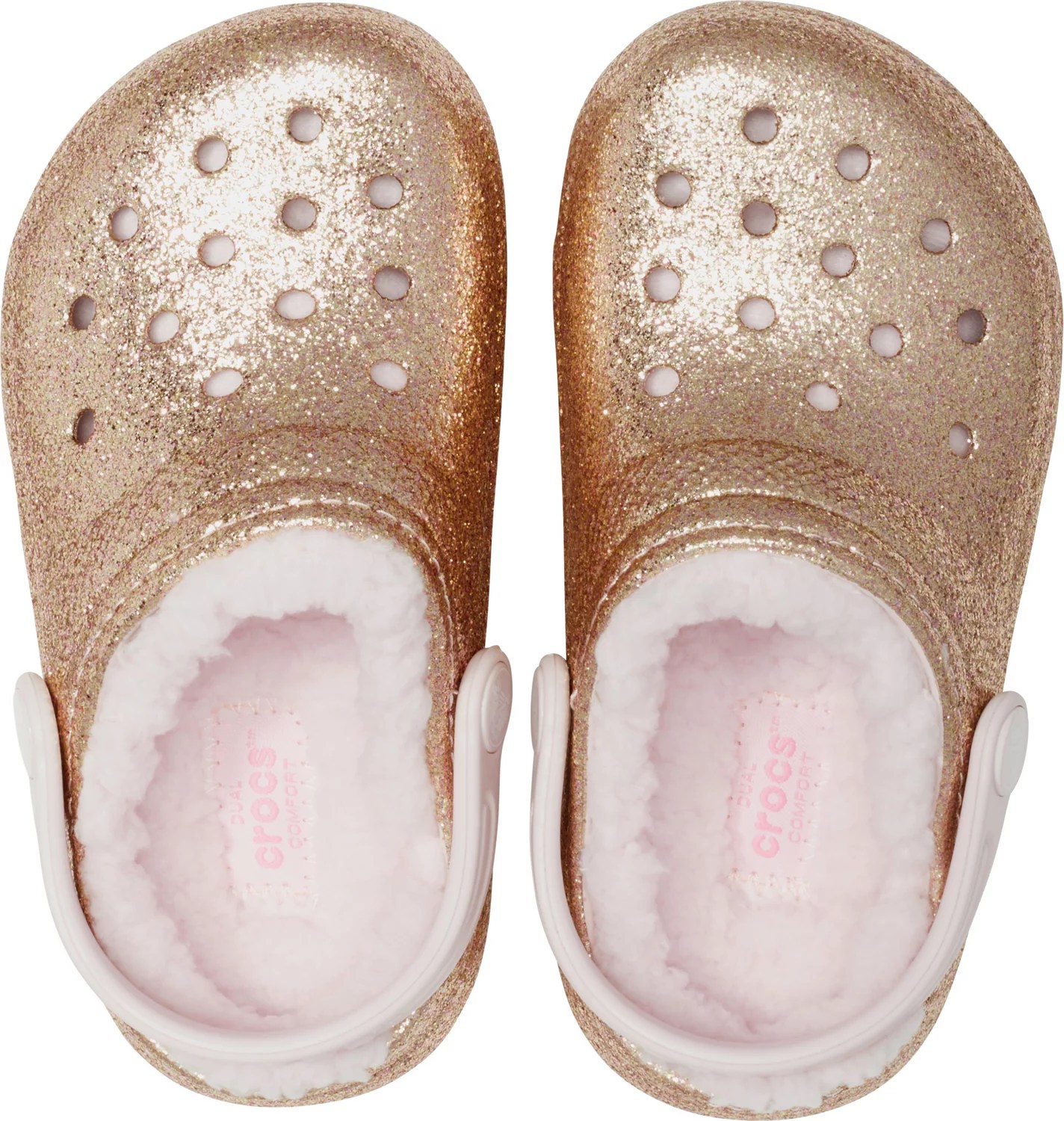 Crocs Girls' Classic Glitter FuzzLined Clogs Academy