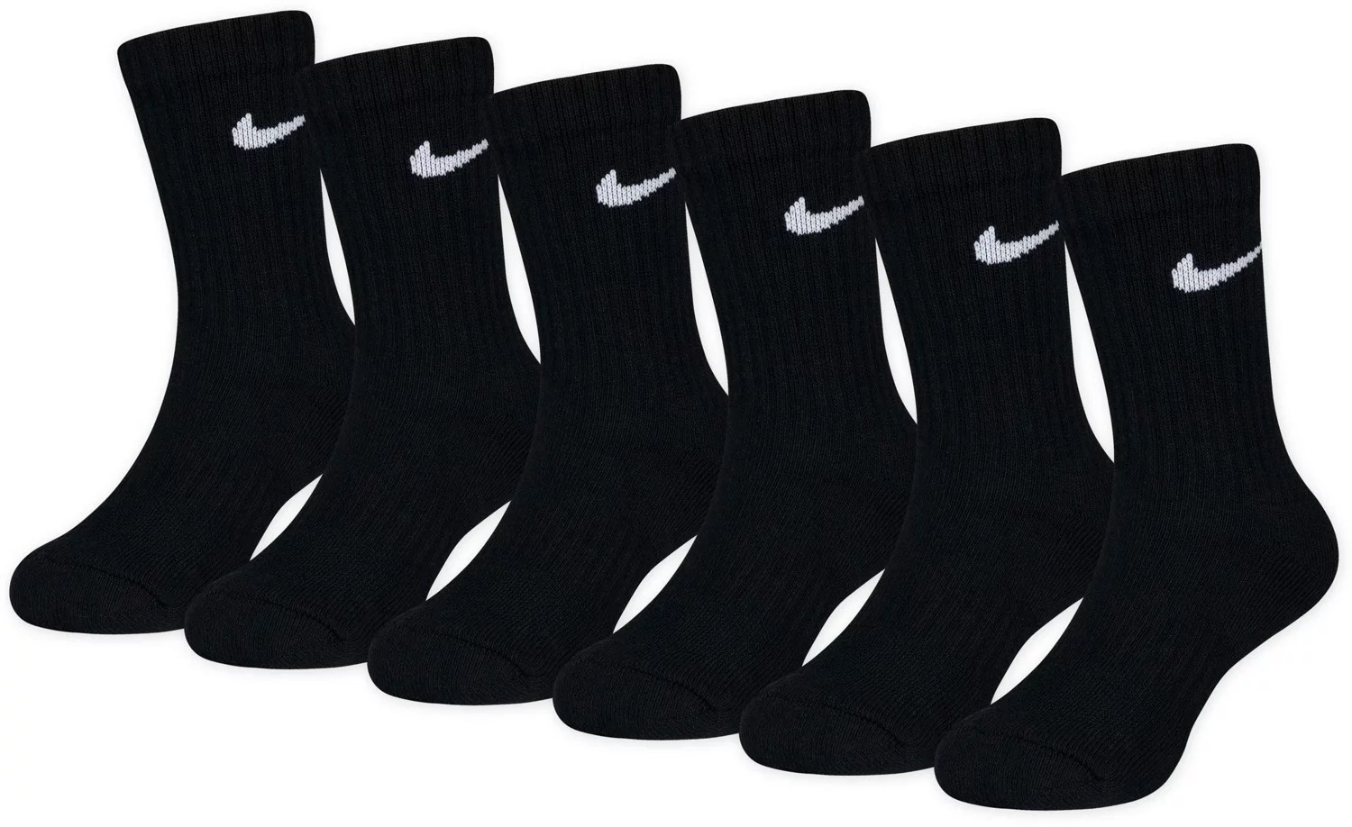 Nike Kids' DriFit Performance Crew Socks 6 Pack Academy