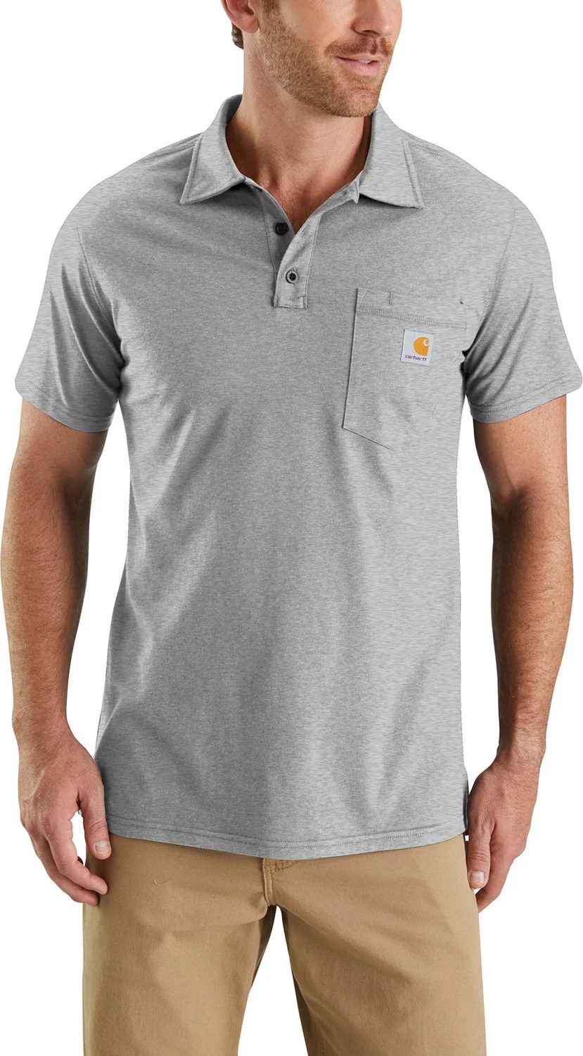 Carhartt Men's Force Cotton Delmont Pocket Polo Shirt Academy
