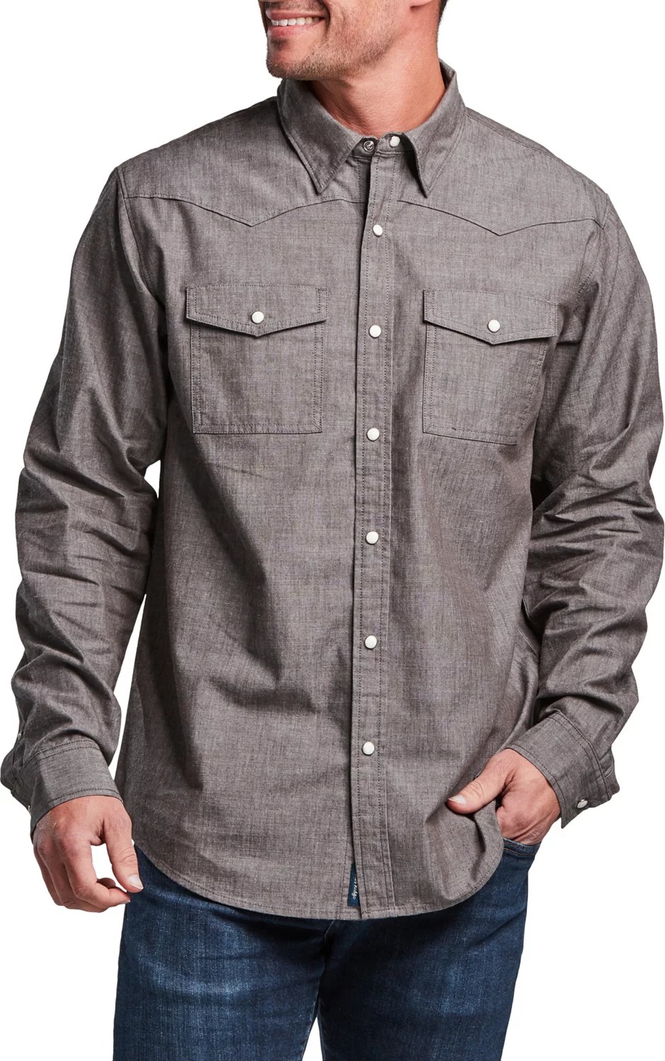 Magellan Outdoors Men's Pecos Ridge Crosshatch Long Sleeve Shirt Academy