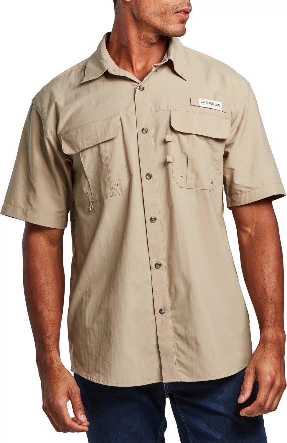 Magellan Outdoors Men's Laguna Madre Solid Short Sleeve Fishing Shirt