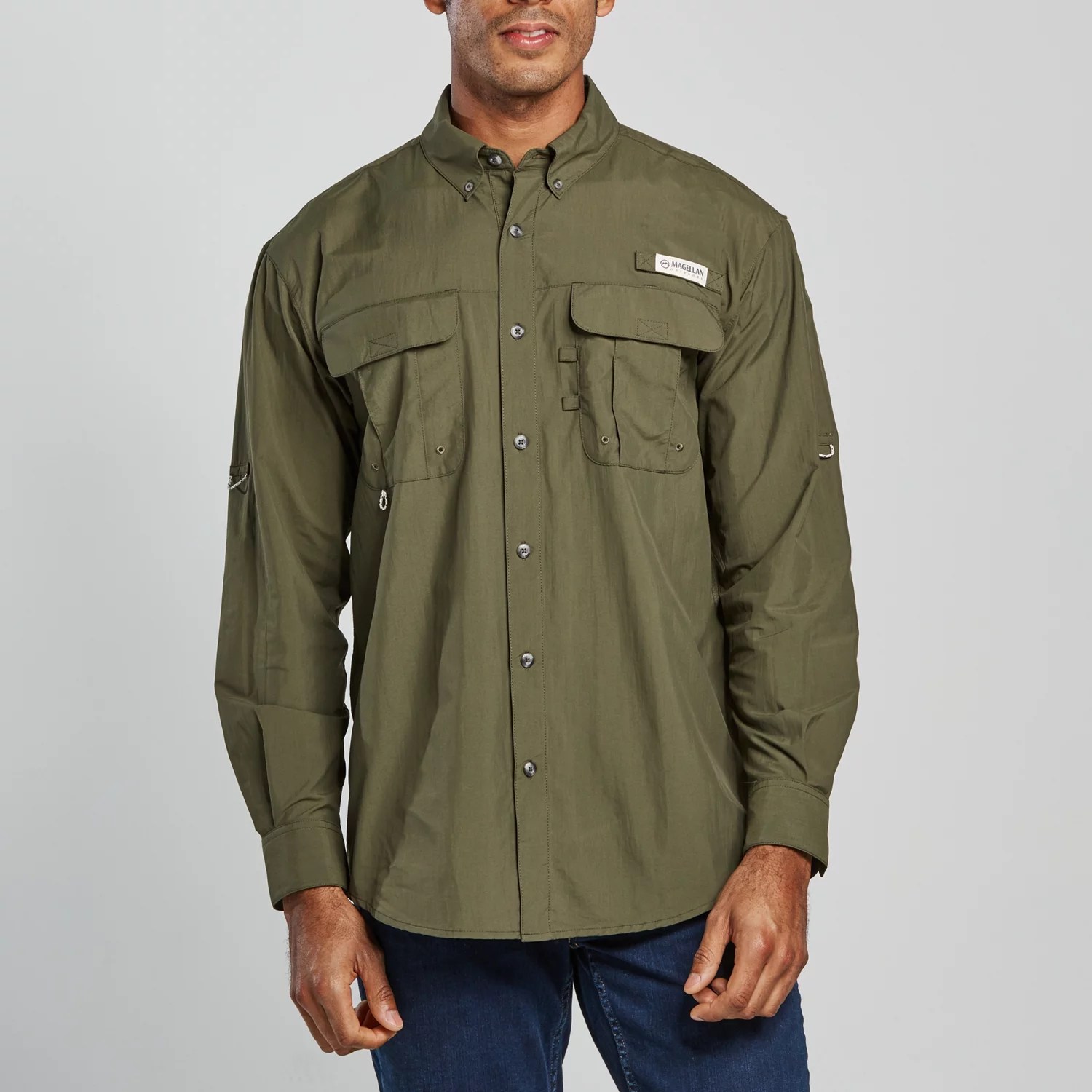 Magellan Outdoors Men's Laguna Madre Solid Long Sleeve Fishing Shirt