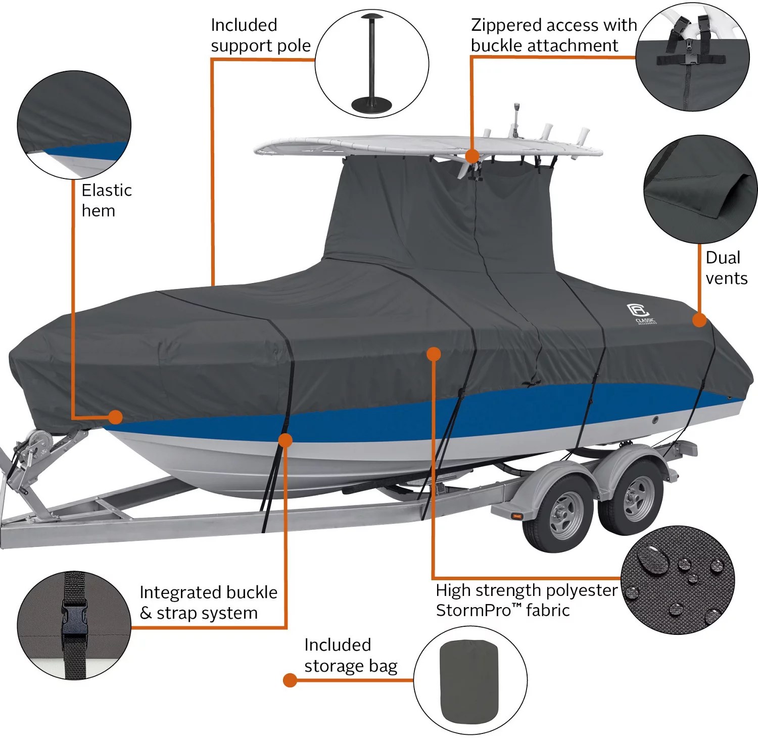 Classic Accessories StormPro TTop Boat Cover Academy