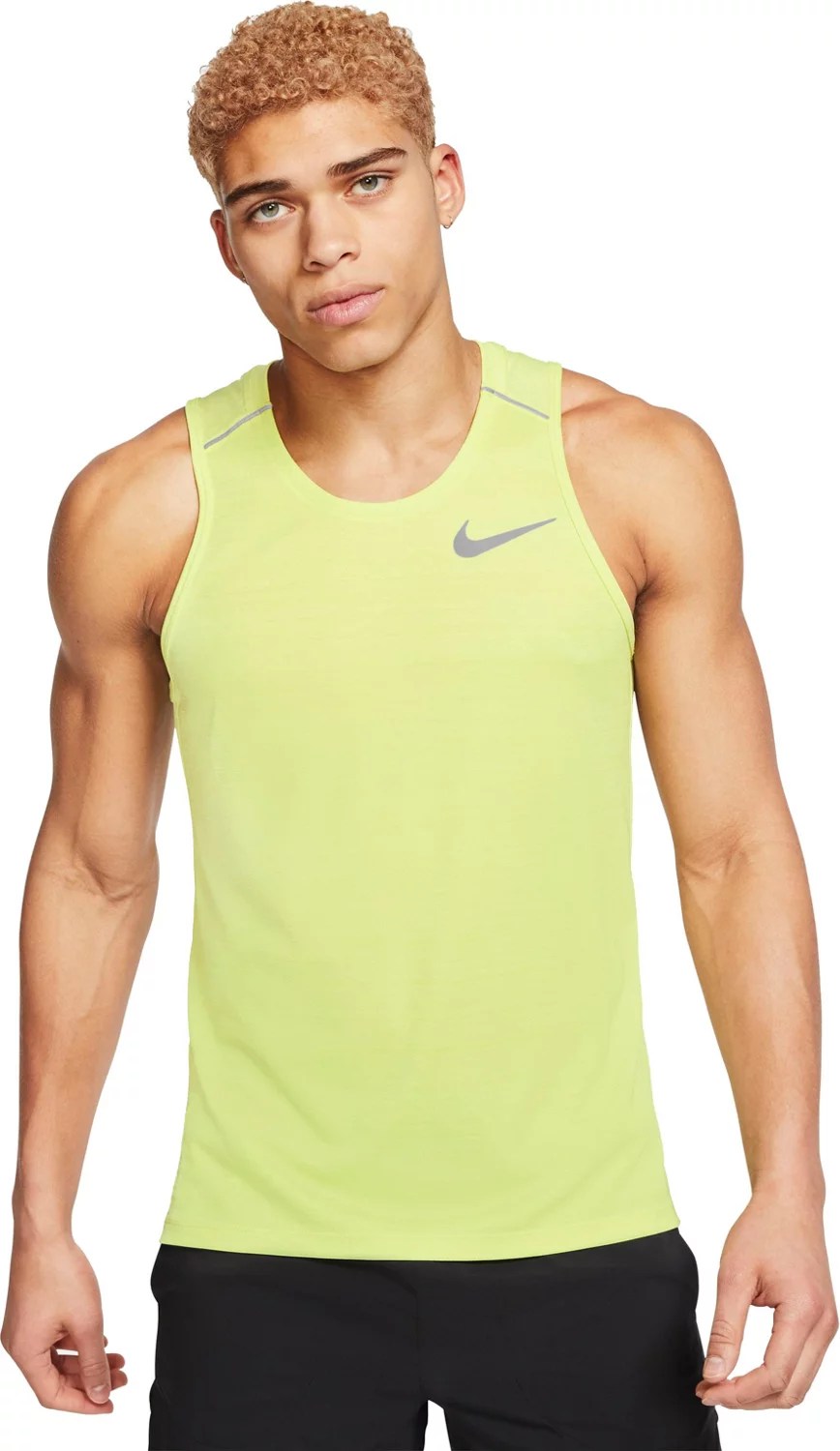 Nike Men's DriFIT Miler Running Solid Tank Top Academy