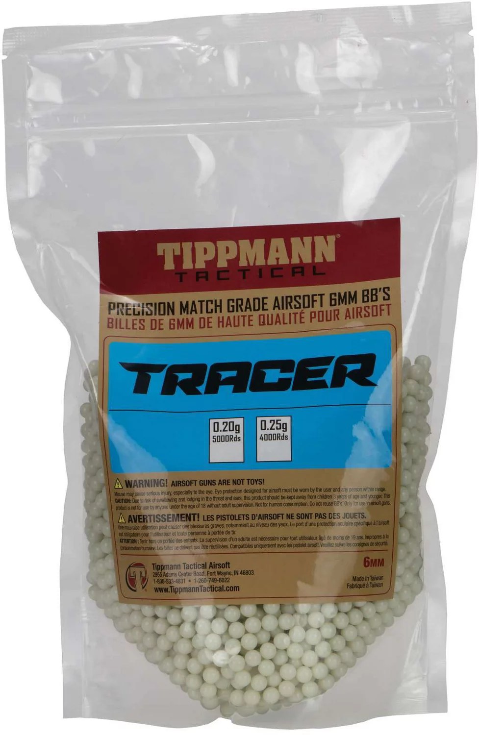 Tippmann Tracer Precision 0.20 gr Airsoft BBs 5,000Count Academy