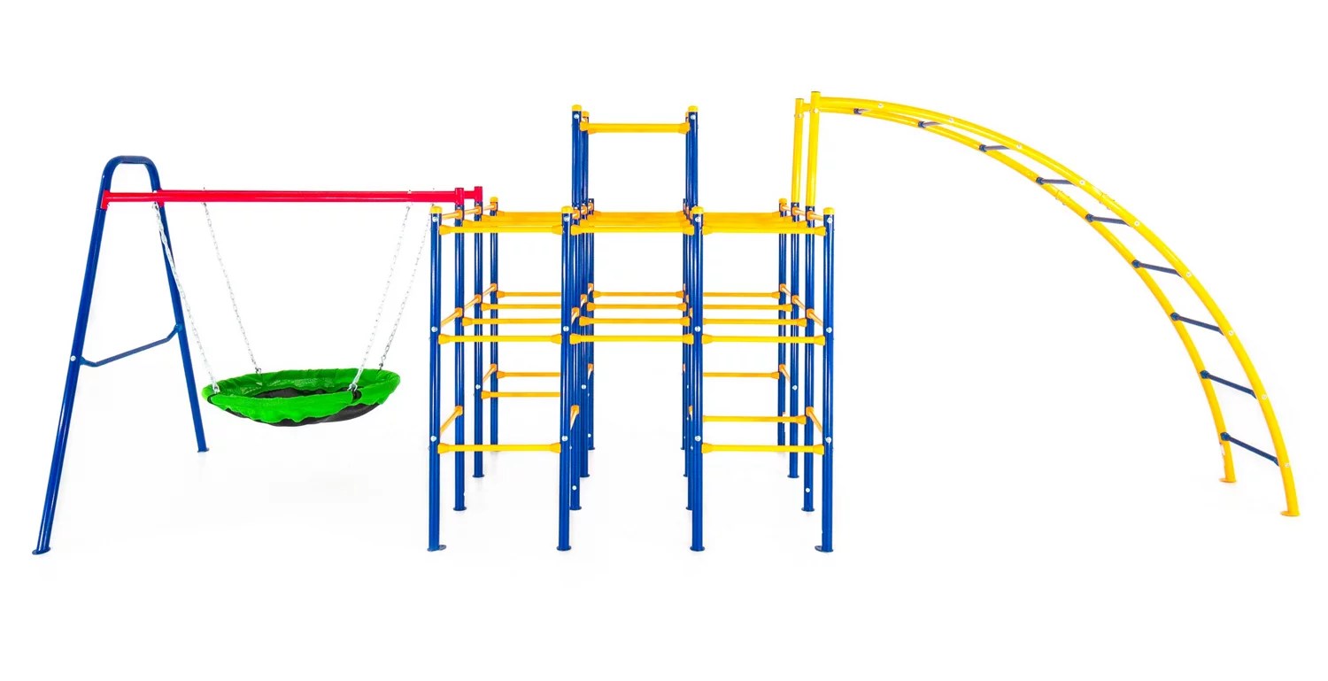 ActivPlay Modular Jungle Gym with Saucer Swing and Arched Ladder