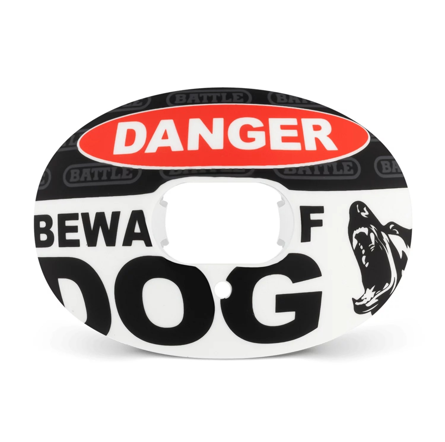 Battle Adults' Beware of Dog Oxygen Football Mouth Guard Academy