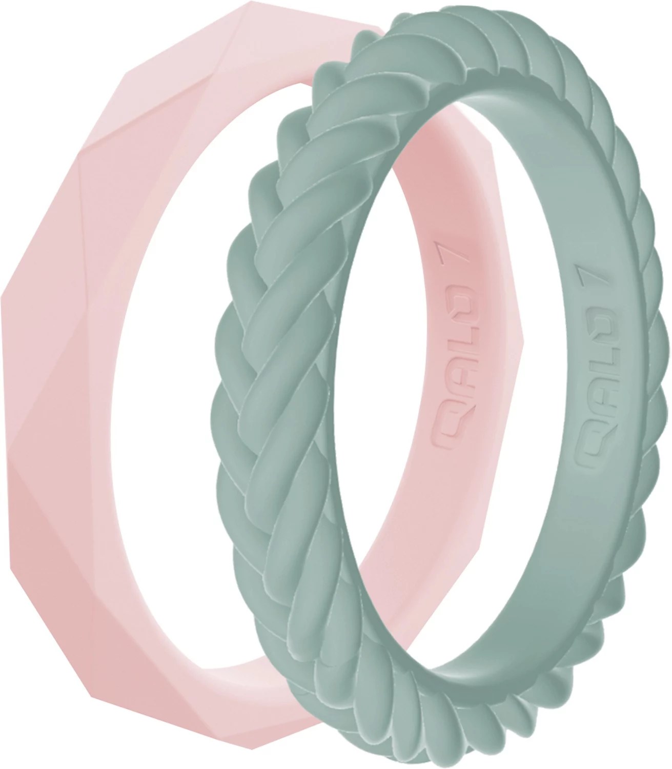 QALO Women's Stackable Silicone Wedding Ring Set Academy