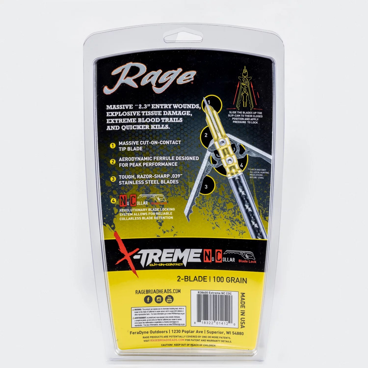 RAGE XTreme CutonContact Broadheads 2Pack Academy