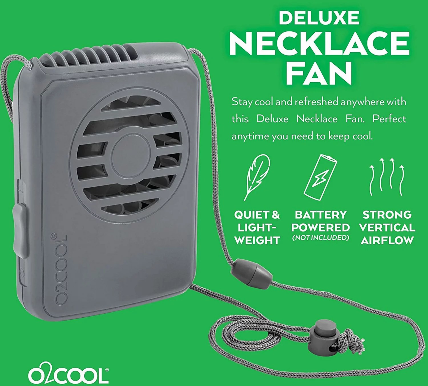 O2 COOL Deluxe Necklace Fan Academy