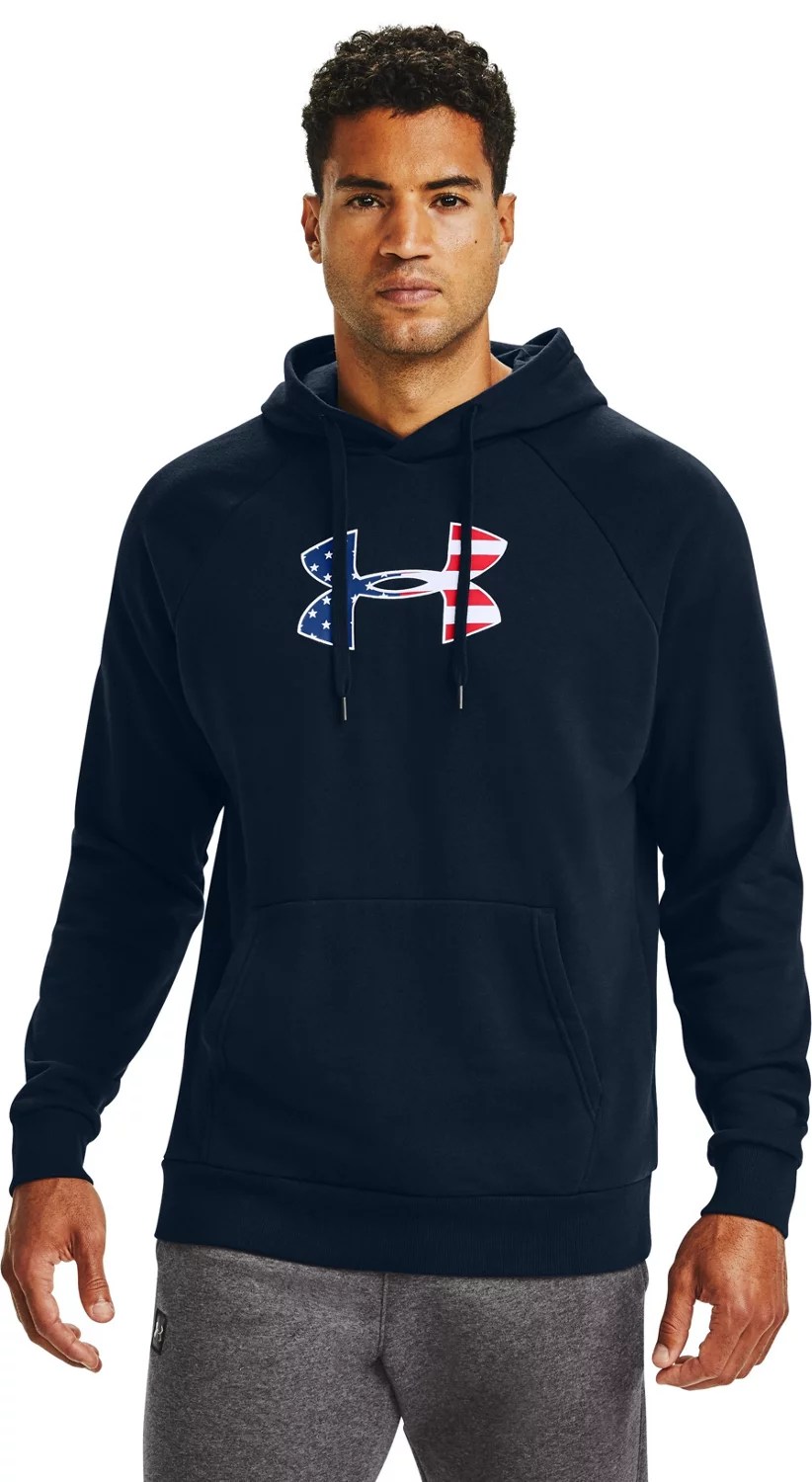 Under Armour Men's Freedom Rival Big Logo Flag Hoodie Academy