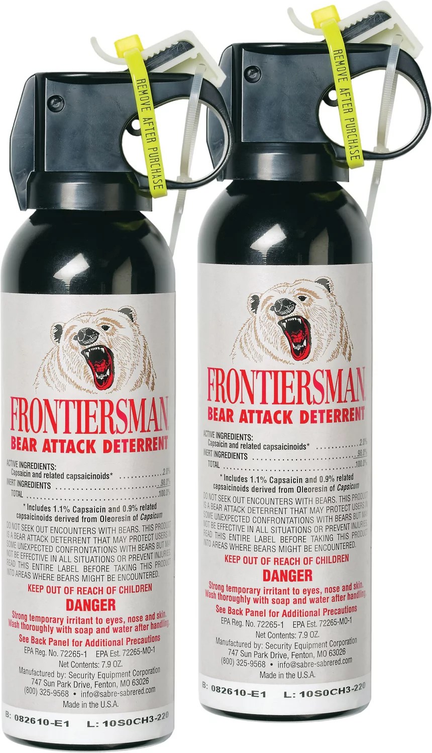 SABRE Frontiersman 7.9 Oz Bear Deterrent Spray 2Pack Academy