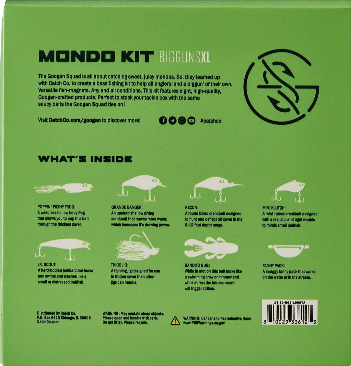 Googan Squad Mondo Bigguns XL 7Piece Bait Kit Academy