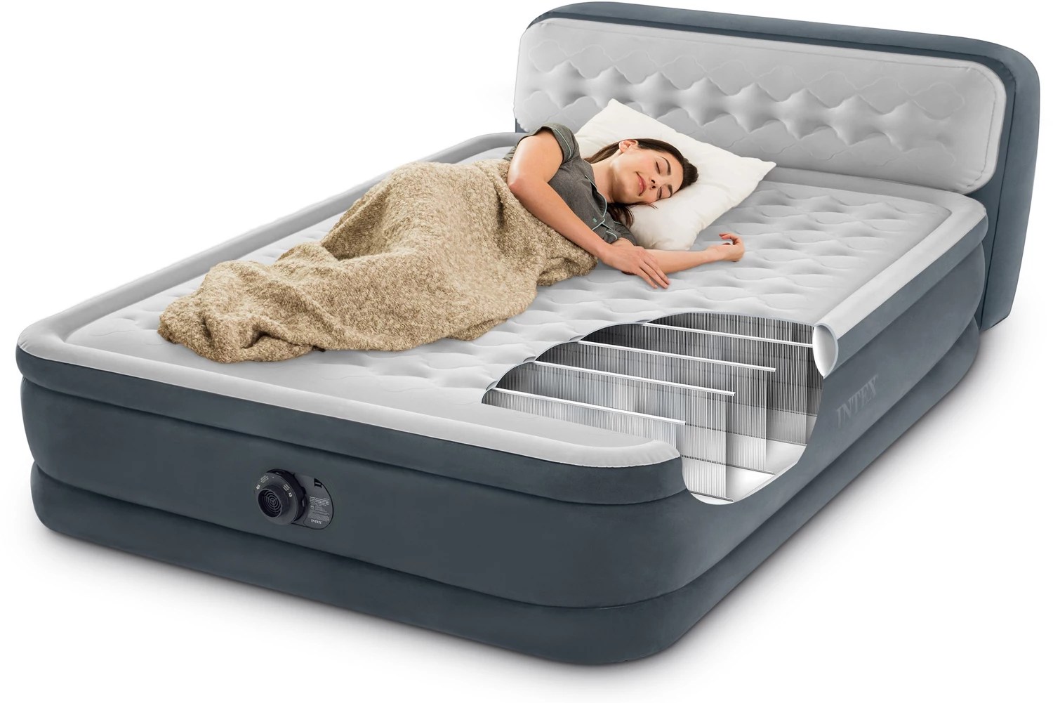 INTEX DuraBeam Headboard Queen Airbed Academy