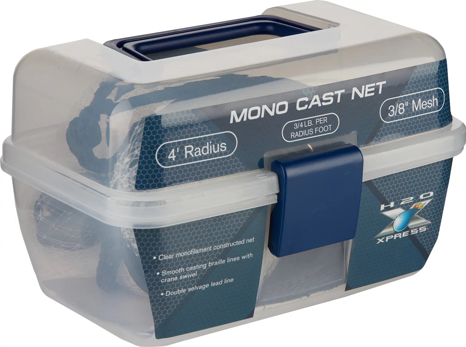 H2O Xpress Mono Mesh 4 ft Cast Net Academy