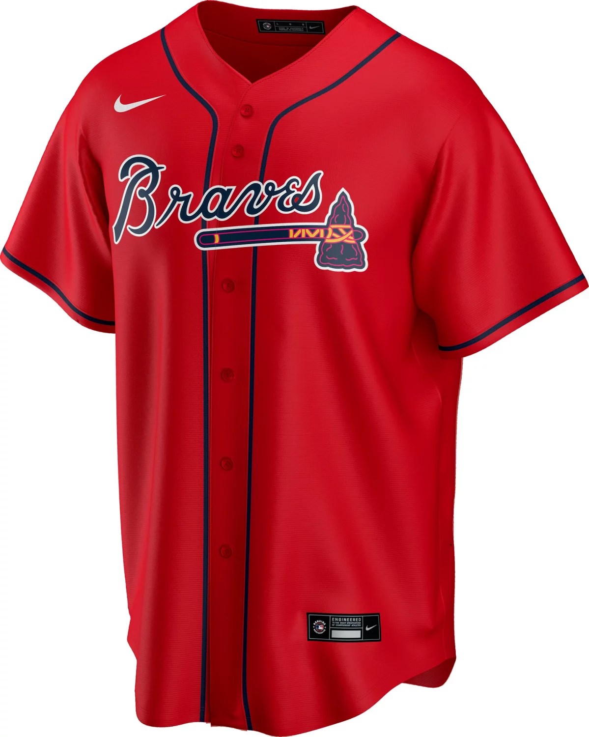 Nike Men's Atlanta Braves Blank Official Replica Alternate Jersey Academy