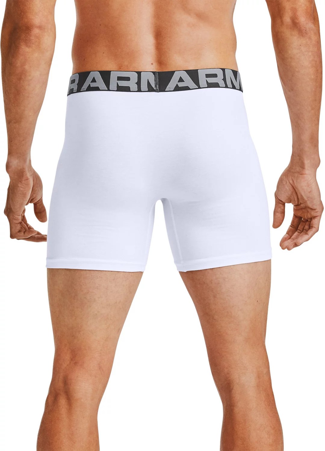 Under Armour Men's Charged Cotton 6 in Boxers 3Pack Academy