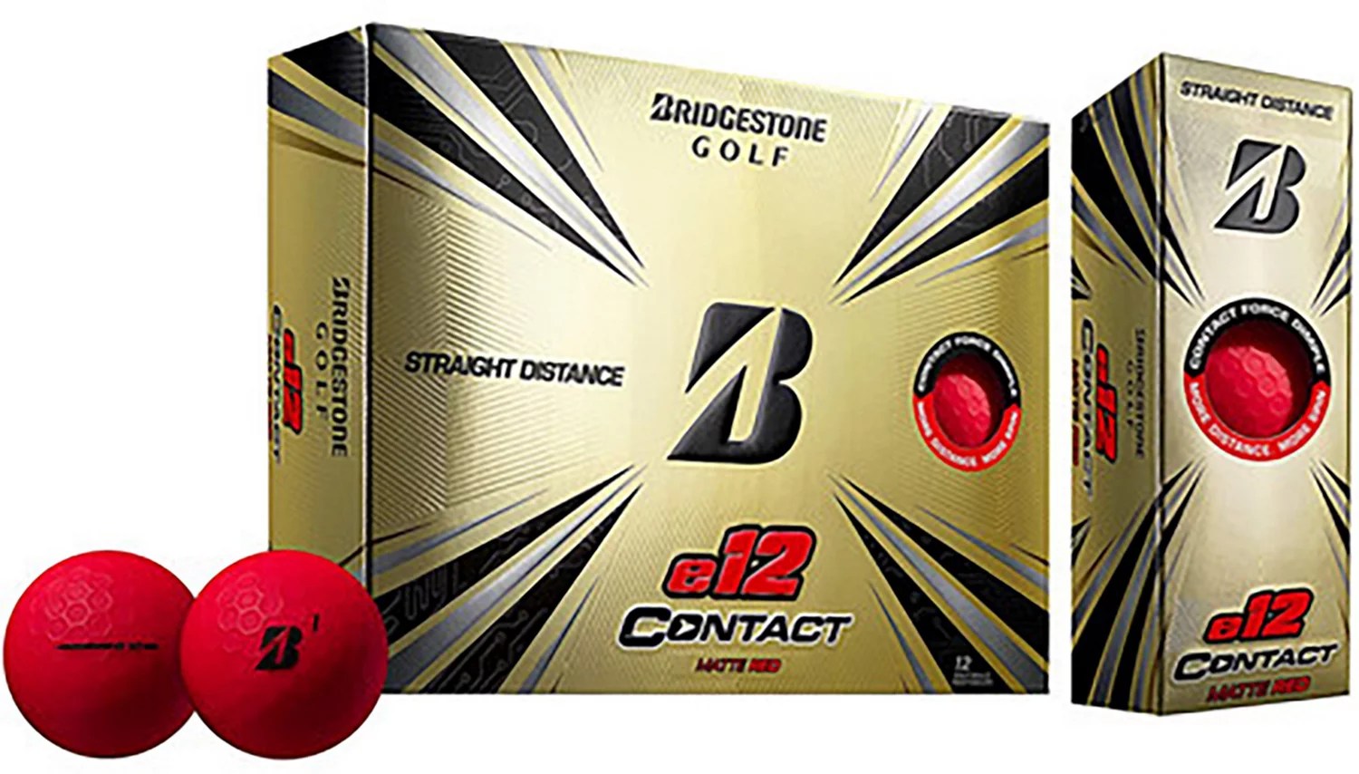 Bridgestone e12 Contact Matte Red Golf Balls 12 Pack Academy