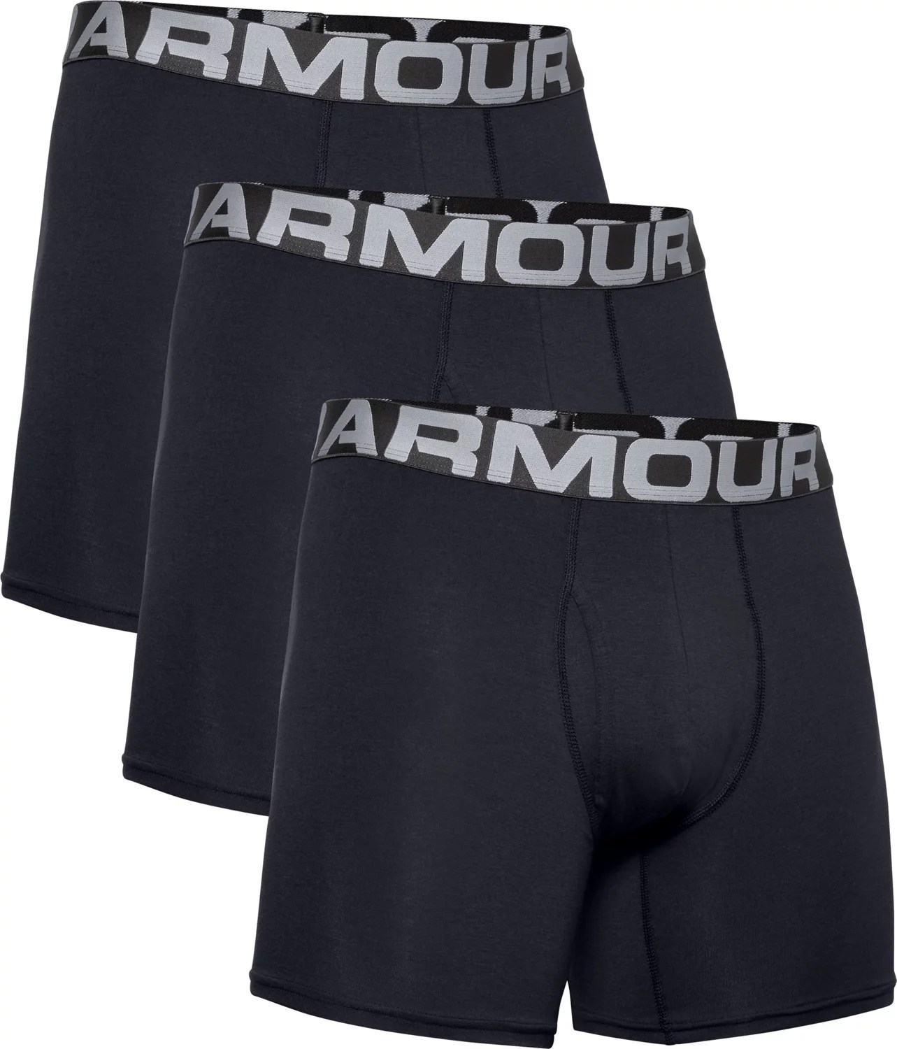 Under Armour Men's Charged Cotton 6 in Boxers 3Pack Academy