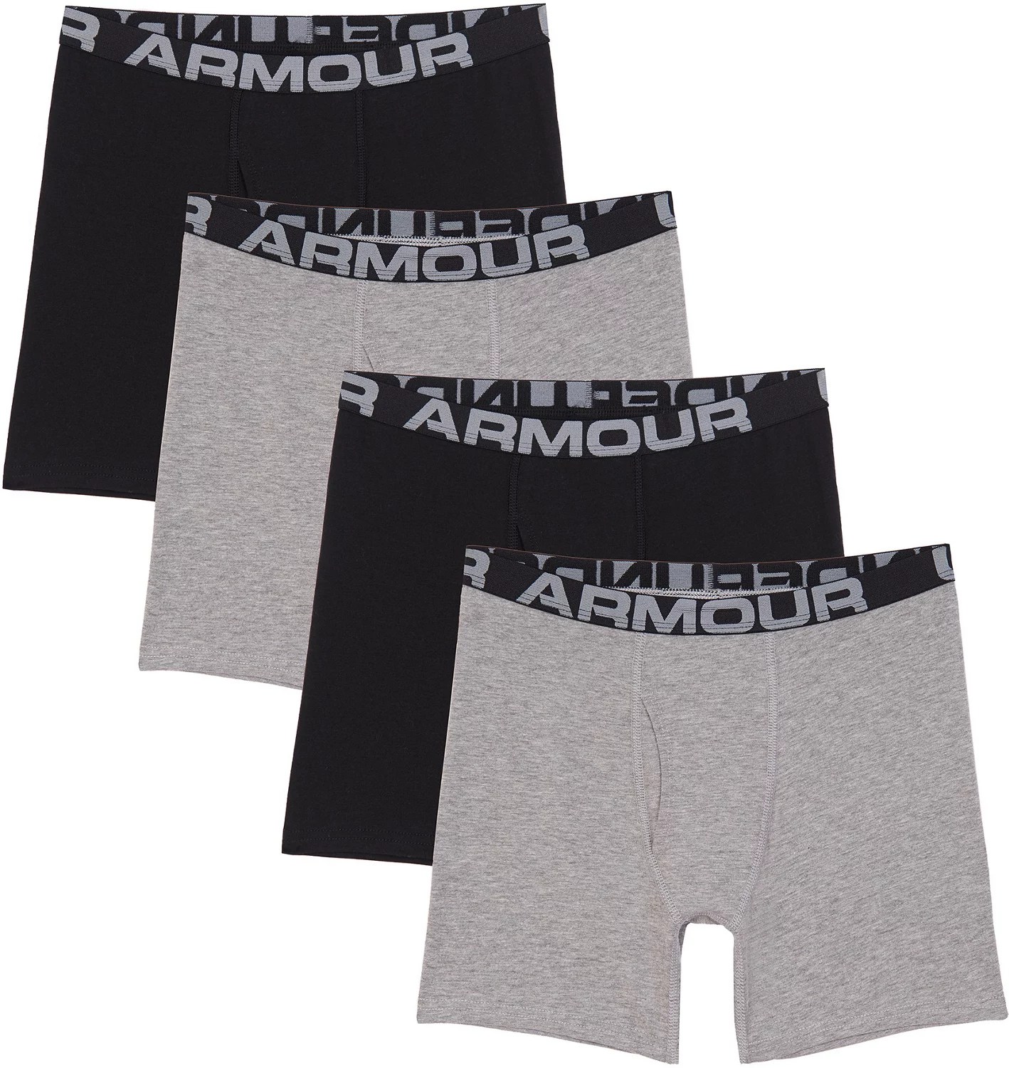 Under Armour Boys' Core Cotton Boxer Briefs 4Pack Academy