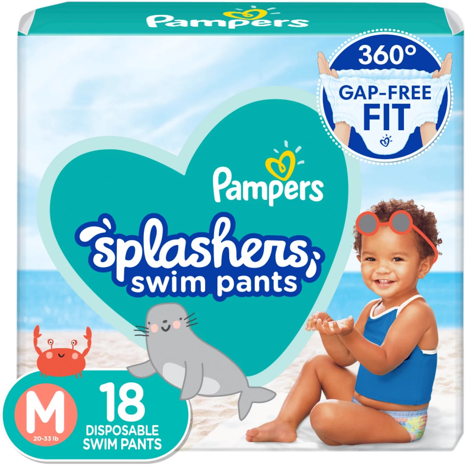 Pampers Infants' Splashers Jumbo Swim Diapers 18Pack Academy
