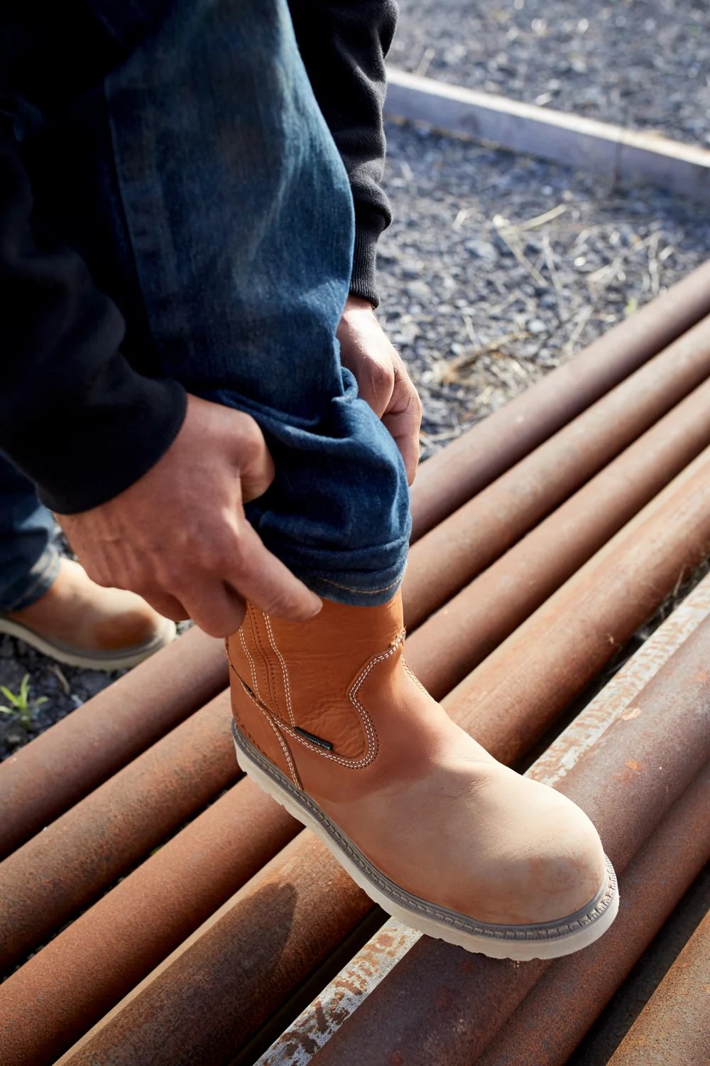 Ariat Men's Rebar Wedge PullOn Composite Toe Work Boots Academy