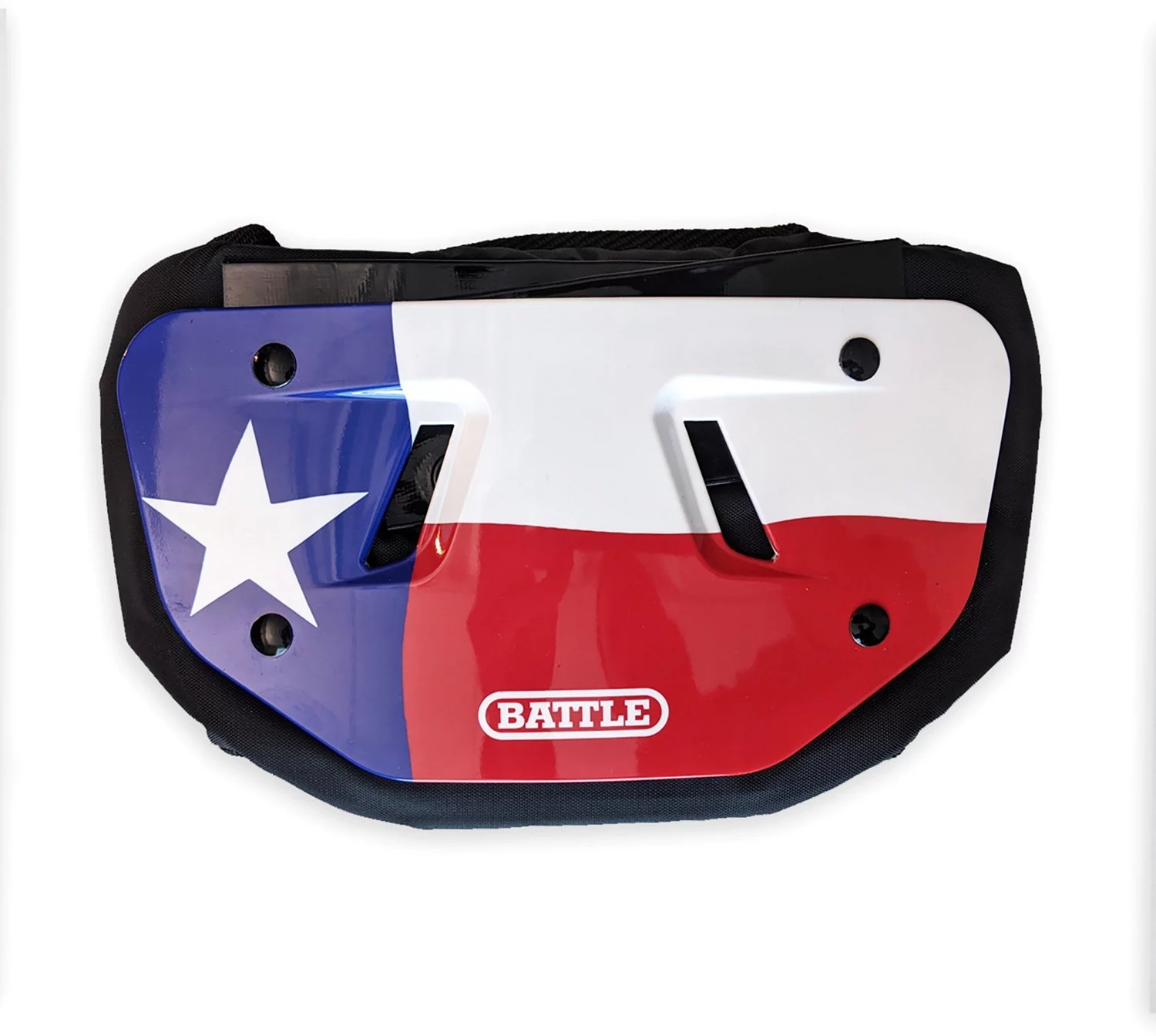 Battle Adults' FB Chrome Texas Flag Back Plate Academy