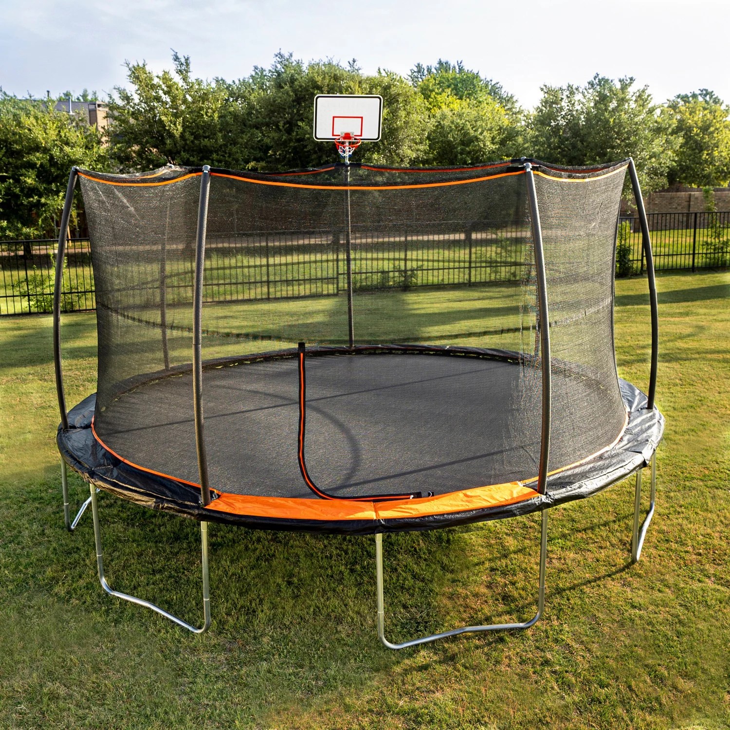 Jumpking 15 ft Round Trampoline with Basketball Hoop Academy