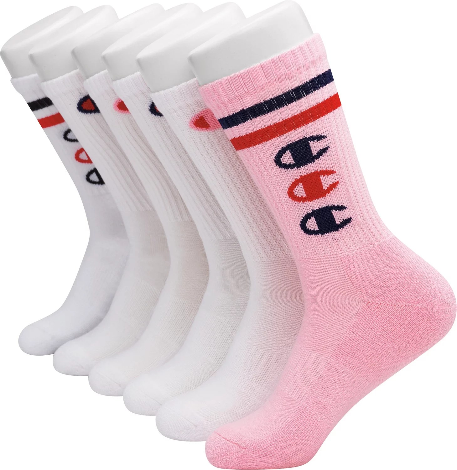 Champion Women’s Core Logo Crew Socks 6 Pack Academy